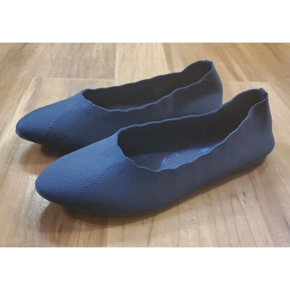 Skechers Navy Knit Slip-On Flats